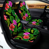 Monstera Hibiscus Hawaii Pattern Print Universal Fit Car Seat Covers 102422