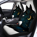 Moon And Stars Wolf Spirit Print Universal Fit Car Seat Covers 102422