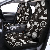 Motorcycle Equipment Pattern Print Universal Fit Car Seat Covers 102422
