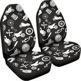 Motorcycle Equipment Pattern Print Universal Fit Car Seat Covers 102422