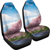Mount Fuji And Cherry Blossom Print Universal Fit Car Seat Covers 102422