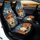 Native American Wolf Girl Print Universal Fit Car Seat Covers 102422