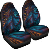 Native Indian Girl Portrait Print Universal Fit Car Seat Covers 102422