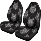 Native Tribal Wolf Pattern Print Universal Fit Car Seat Covers 102422