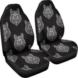 Native Tribal Wolf Pattern Print Universal Fit Car Seat Covers 102422