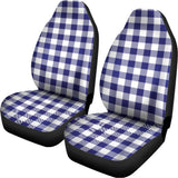Navy And White Buffalo Check Print Universal Fit Car Seat Covers 102422