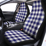 Navy And White Buffalo Check Print Universal Fit Car Seat Covers 102422