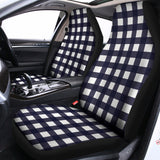 Navy And White Check Pattern Print Universal Fit Car Seat Covers 102422