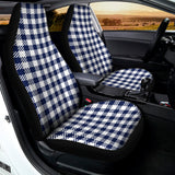 Navy And White Gingham Pattern Print Universal Fit Car Seat Covers 102422