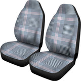 Navy And White Glen Plaid Print Universal Fit Car Seat Covers 102422