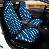 Navy And White Polka Dot Pattern Print Universal Fit Car Seat Covers 102422