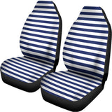 Navy And White Striped Pattern Print Universal Fit Car Seat Covers 102422