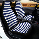 Navy And White Striped Pattern Print Universal Fit Car Seat Covers 102422