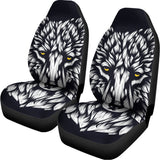 Navy And White Wolf Print Universal Fit Car Seat Covers 102422