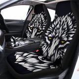 Navy And White Wolf Print Universal Fit Car Seat Covers 102422