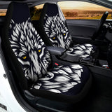 Navy And White Wolf Print Universal Fit Car Seat Covers 102422