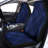 Navy Blue Argyle Pattern Print Universal Fit Car Seat Covers 102422