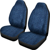 Navy Blue Denim Jeans Print Universal Fit Car Seat Covers 102422