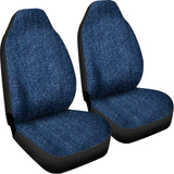 Navy Blue Denim Jeans Print Universal Fit Car Seat Covers 102422