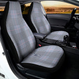 Navy Blue Prince of Wales Check Print Universal Fit Car Seat Covers 102422