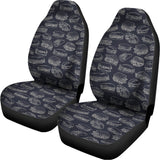 Navy Doodle Sandwich Pattern Print Universal Fit Car Seat Covers 102422