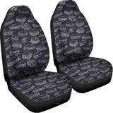 Navy Doodle Sandwich Pattern Print Universal Fit Car Seat Covers 102422
