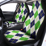 Navy Green And White Argyle Print Universal Fit Car Seat Covers 102422