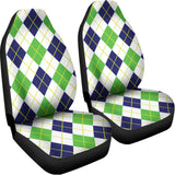 Navy Green And White Argyle Print Universal Fit Car Seat Covers 102422