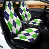 Navy Green And White Argyle Print Universal Fit Car Seat Covers 102422
