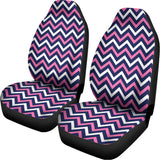 Navy Pink And White Chevron Print Universal Fit Car Seat Covers 102422