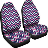 Navy Pink And White Chevron Print Universal Fit Car Seat Covers 102422