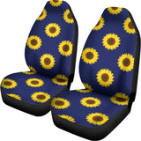 Navy Sunflower Pattern Print Universal Fit Car Seat Covers 102422