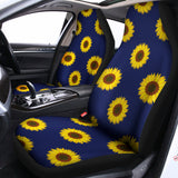 Navy Sunflower Pattern Print Universal Fit Car Seat Covers 102422
