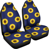 Navy Sunflower Pattern Print Universal Fit Car Seat Covers 102422