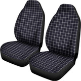 Navy Tattersall Pattern Print Universal Fit Car Seat Covers 102422