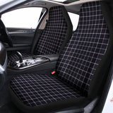 Navy Tattersall Pattern Print Universal Fit Car Seat Covers 102422