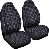 Navy Tattersall Pattern Print Universal Fit Car Seat Covers 102422