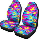 Neon Camouflage Print Universal Fit Car Seat Covers 102422