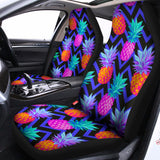 Neon EDM Zig Zag Pineapple Pattern Print Universal Fit Car Seat Covers 102422