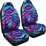 Neon Ethnic Aztec Trippy Print Universal Fit Car Seat Covers 102422