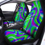 Neon Green Psychedelic Trippy Print Universal Fit Car Seat Covers 102422
