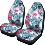 Neon Hibiscus Tropical Pattern Print Universal Fit Car Seat Covers 102422