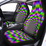 Neon Psychedelic Optical Illusion Universal Fit Car Seat Covers 102422