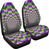 Neon Psychedelic Optical Illusion Universal Fit Car Seat Covers 102422