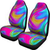 Neon Psychedelic Trippy Print Universal Fit Car Seat Covers 102422