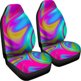Neon Psychedelic Trippy Print Universal Fit Car Seat Covers 102422