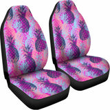 Neon Trippy Pineapple Pattern Print Universal Fit Car Seat Covers 102422