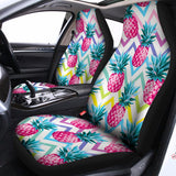 Neon Zig Zag Pineapple Pattern Print Universal Fit Car Seat Covers 102422