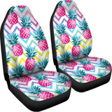 Neon Zig Zag Pineapple Pattern Print Universal Fit Car Seat Covers 102422