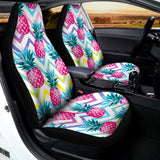 Neon Zig Zag Pineapple Pattern Print Universal Fit Car Seat Covers 102422